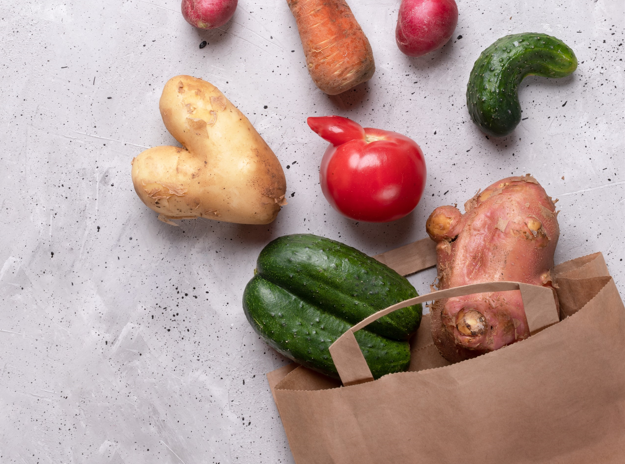 unusually shaped vegetables - stylised