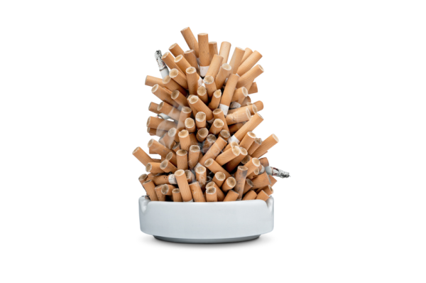 ash tray full of cigarettes